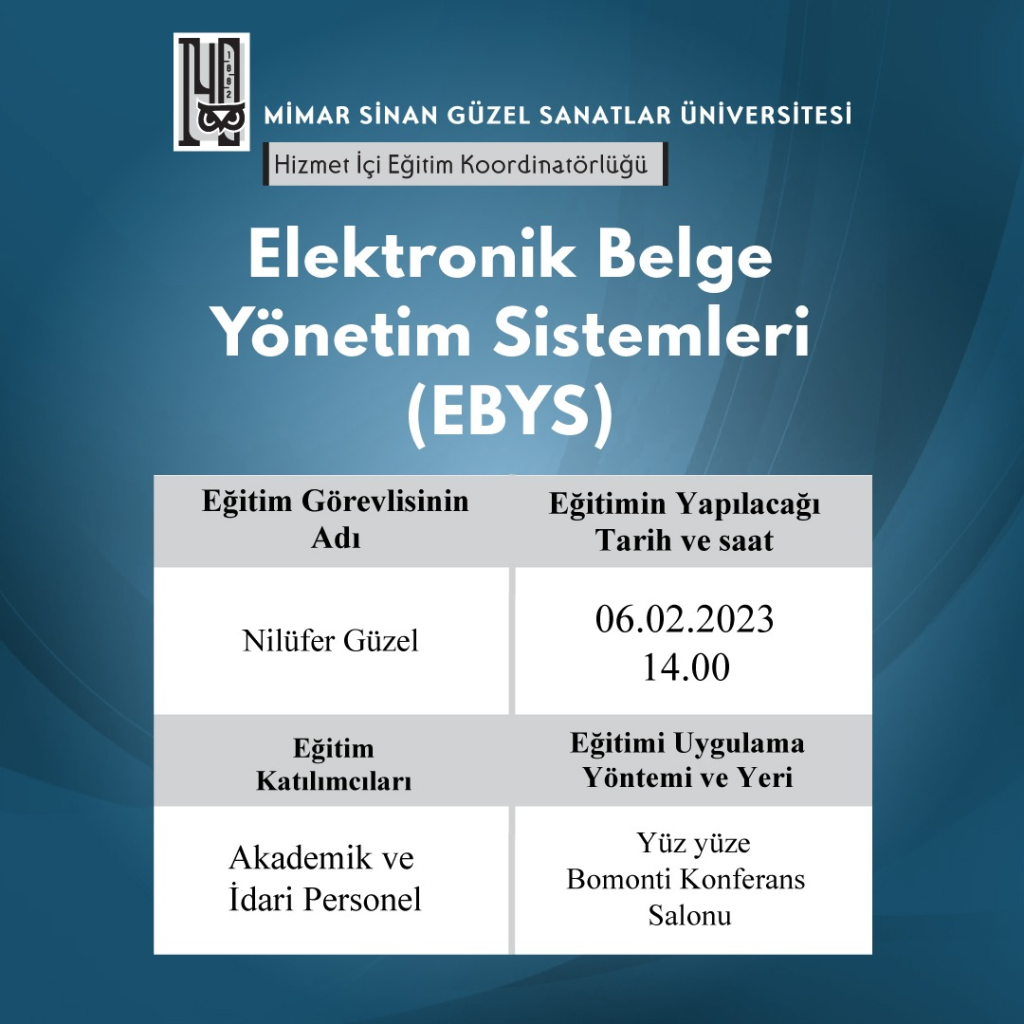 Elektronik Belge Yönetim Sistemleri (EBYS) Eğitimi | Mimar Sinan Güzel ...